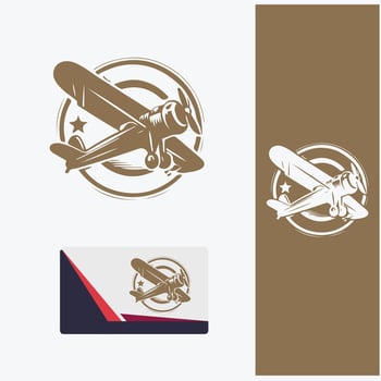 The Propeller Path Vintage Plane Logo vector