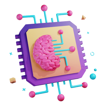 3D Microchip Cyberpunk Future png