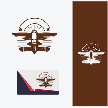 Aviator's Emblem Vintage Plane Logo vector