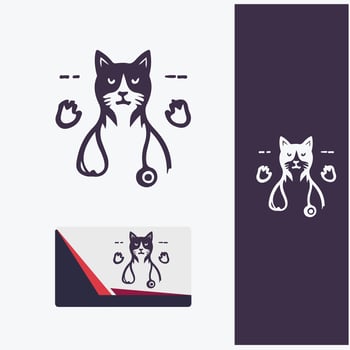 cat veterinary logo vector
