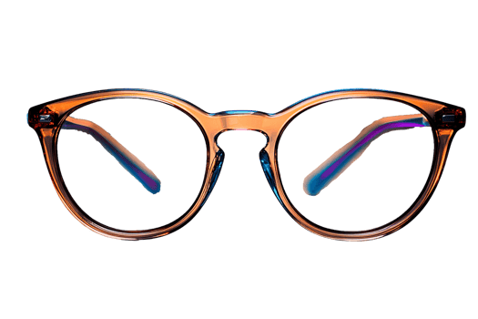 Round brown glasses on transparent background png