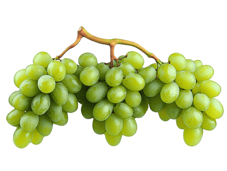 Green grapes bunch isolated on transparent background png