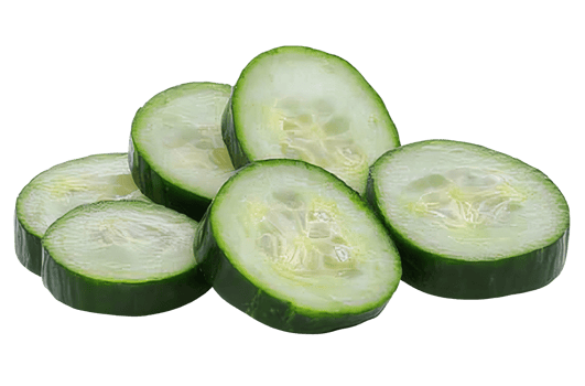 Refreshing Cucumber Slices in Neat Arrangement on Transparent Background png