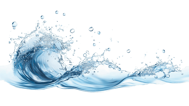 Refreshing Water Wave with Droplets on Transparent Background png