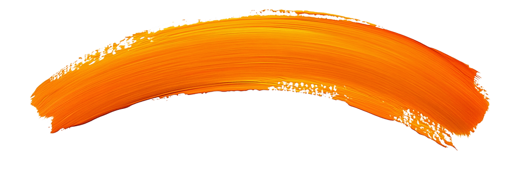 Orange paint brush stroke on transparent background png