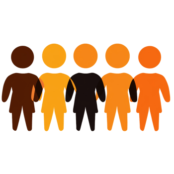 Diversity group of people icons on transparent background png