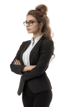 Businesswoman with arms crossed on transparent background png