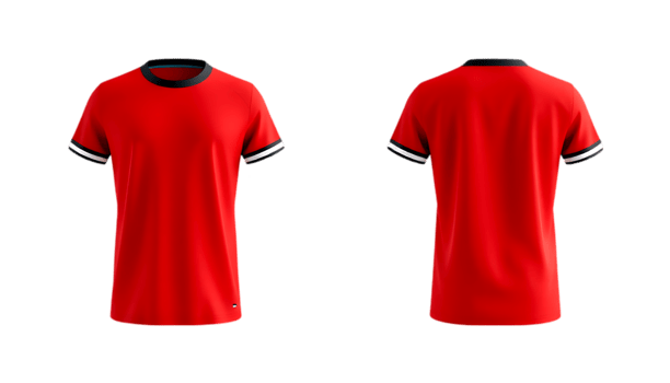 Red soccer jersey mockup png