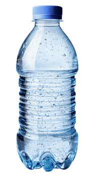 Water bottle with condensation on transparent background png