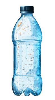 Sparkling water bottle with bubbles on transparent background png
