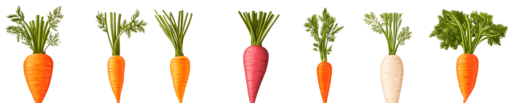 Carrots and parsnip vegetable collection on transparent background png