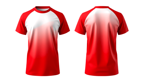 Red and white soccer jersey mockup png