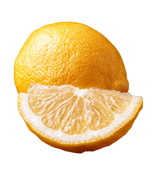 Lemon slice and whole lemon on transparent background png