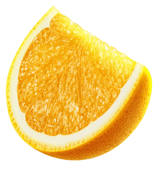 Juicy orange slice on transparent background png