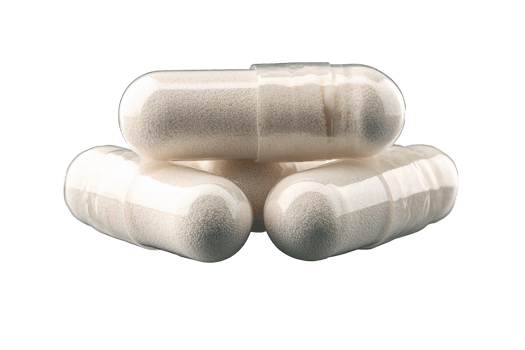 White powder capsules on transparent background png