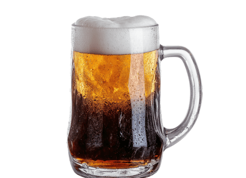 Cold Lager in a Glass Mug with Thick Foam png
