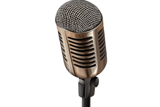 Retro microphone on transparent background png