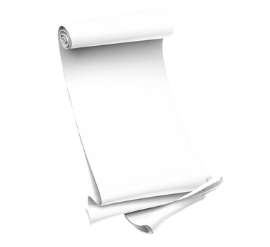 White paper scroll on transparent background png