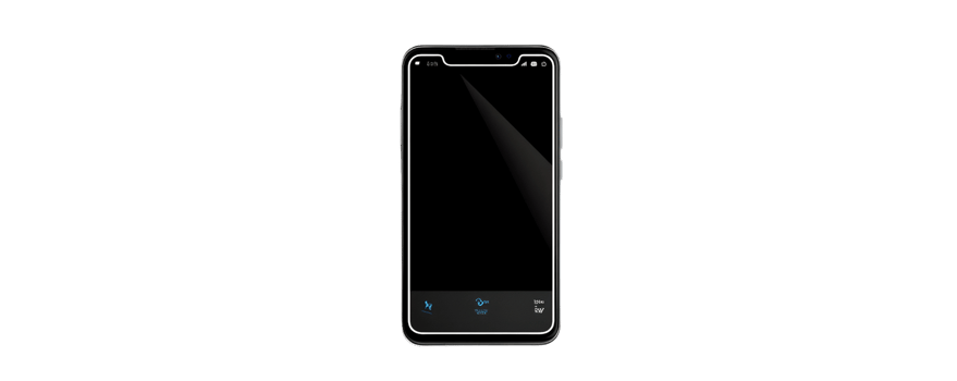 Smartphone mockup black screen on transparent background png