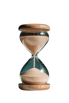 Sandglass with bamboo base on transparent background png