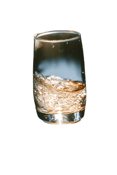 Glass of sparkling water on transparent background png