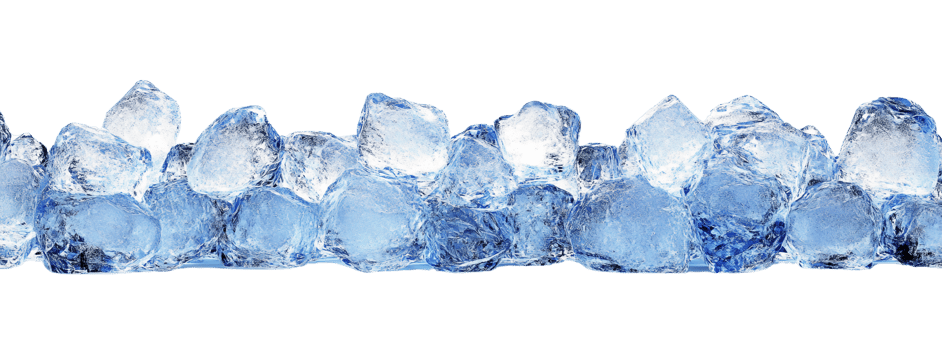 Ice cubes texture on transparent background png
