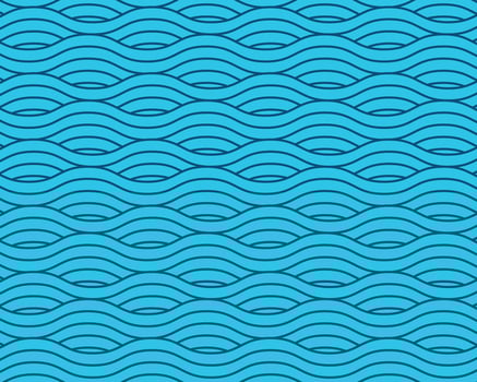 Abstract blue wavy lines pattern background vector