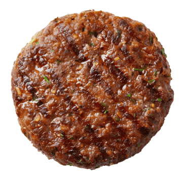 Grilled burger patty isolated on transparent background png