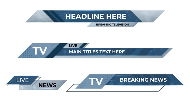 Futuristic design lower third banner. Blue geometric lower third banner template design. headline title. illustration vector