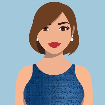 Stylish and Elegant Digital Portrait of a Young Woman vector