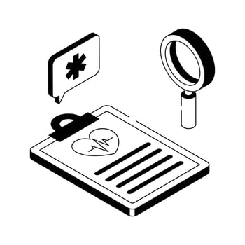 Clipboard with medical records and patient data vector