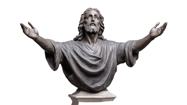 Jesus Statue with Outstretched Arms on Transparent Background png