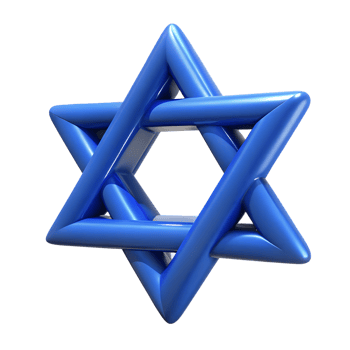Jewish David star 3d illustration isolated png
