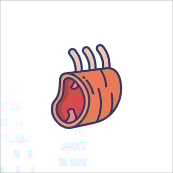 A meat is shown in a line style vector