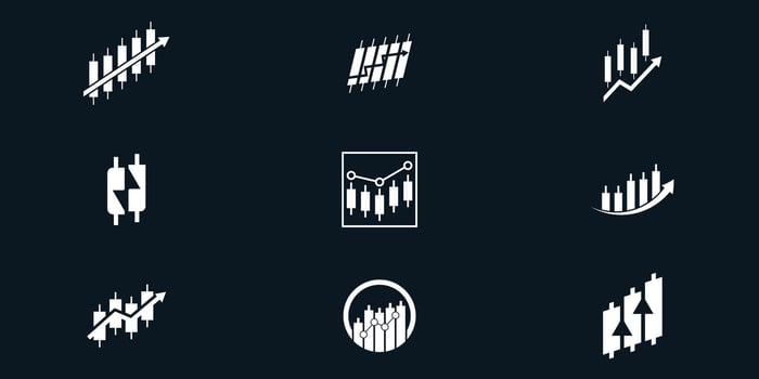 Stock market graph icon set illustration vector
