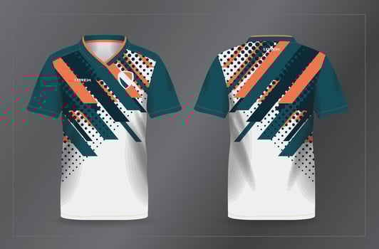 abstract sage and orange sport jersey for football and soccer shirt template vector