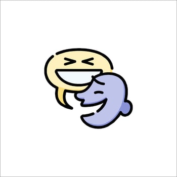 A cartoon face with a speech bubble on it vector