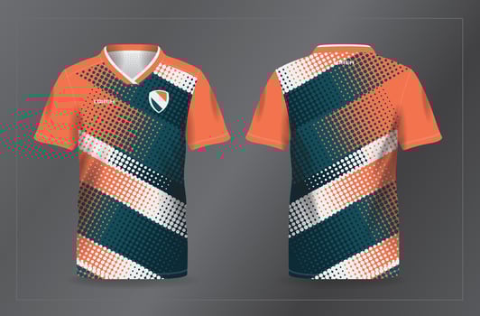 sage and orange sport jersey for football and soccer shirt template vector