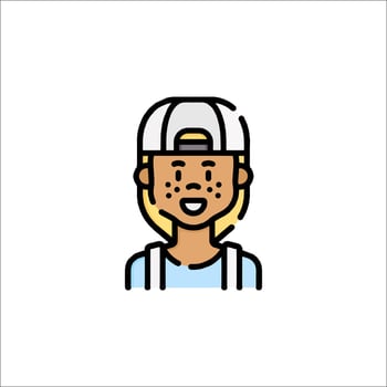 A man in a cap and overalls vector