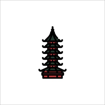 A chinese pagoda icon on a white background vector