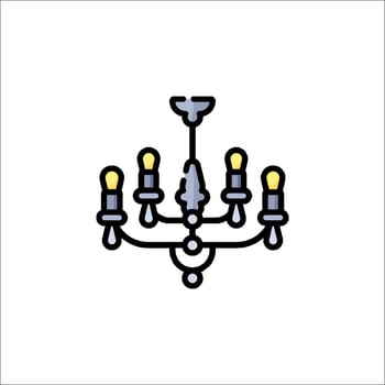 A chandelier with five lights on it vector