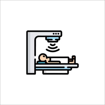 A man lying on a bed in a hospital room vector