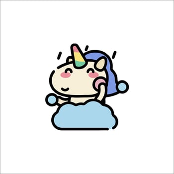 A cartoon unicorn is taking a bath vector