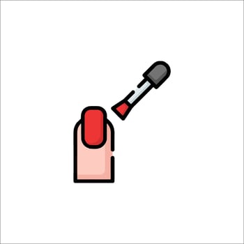 A nail polish brush and nail polish on a nail vector