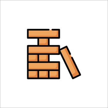 A brick wall icon with a brick in the middle vector