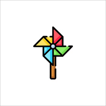 Pinwheel logo design vector