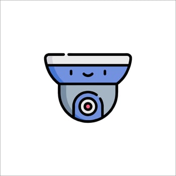 A cartoon camera icon on a white background vector