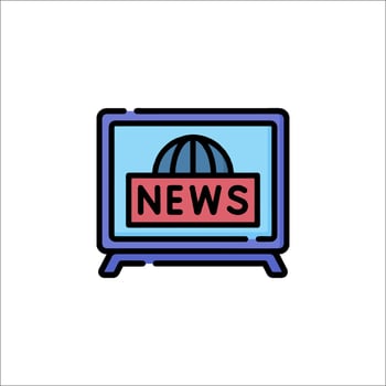 News icon on a flat screen vector