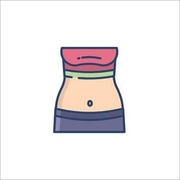 A woman's stomach with a red band on it vector