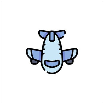 A small airplane icon on a white background vector